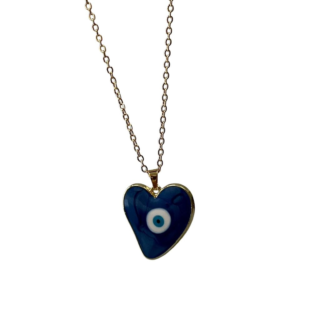 Evil Eye Pendant With Gold Chain, Heart - image 8