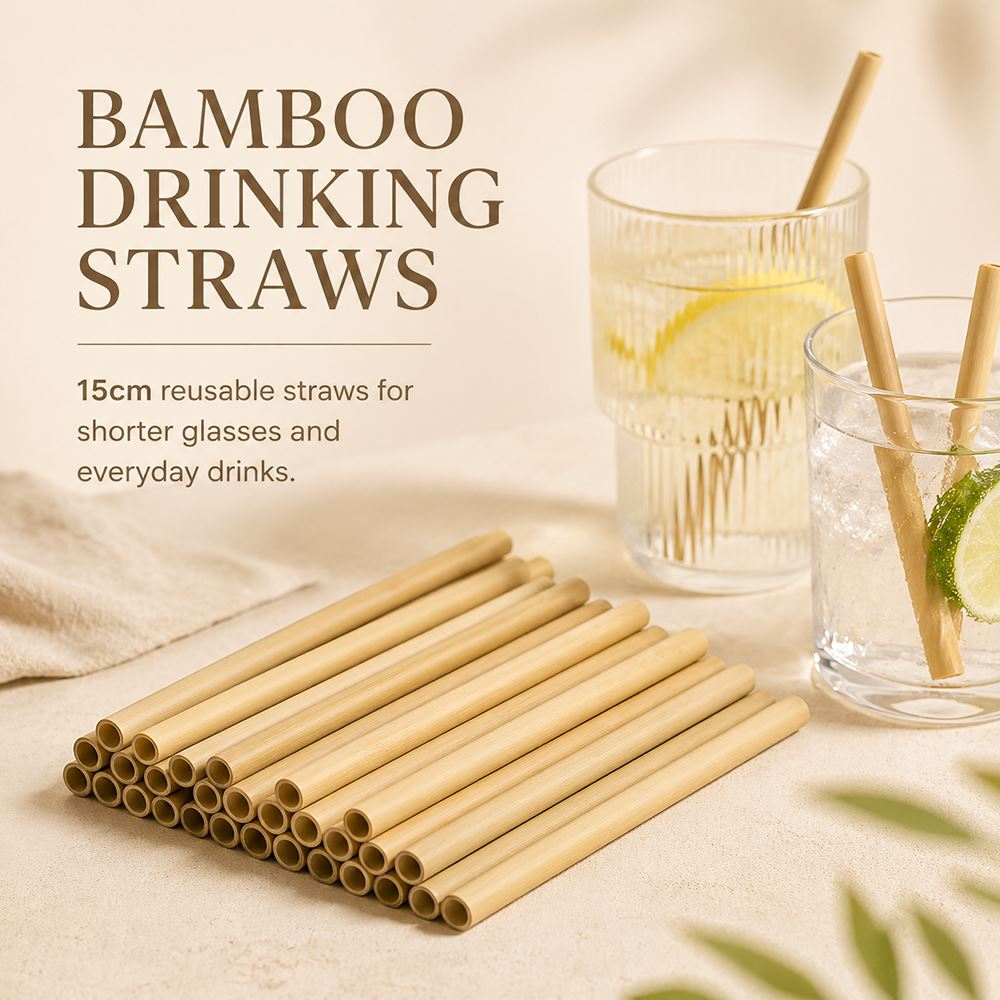 Bamboo Straws, 15cm, 50 pcs - image 3