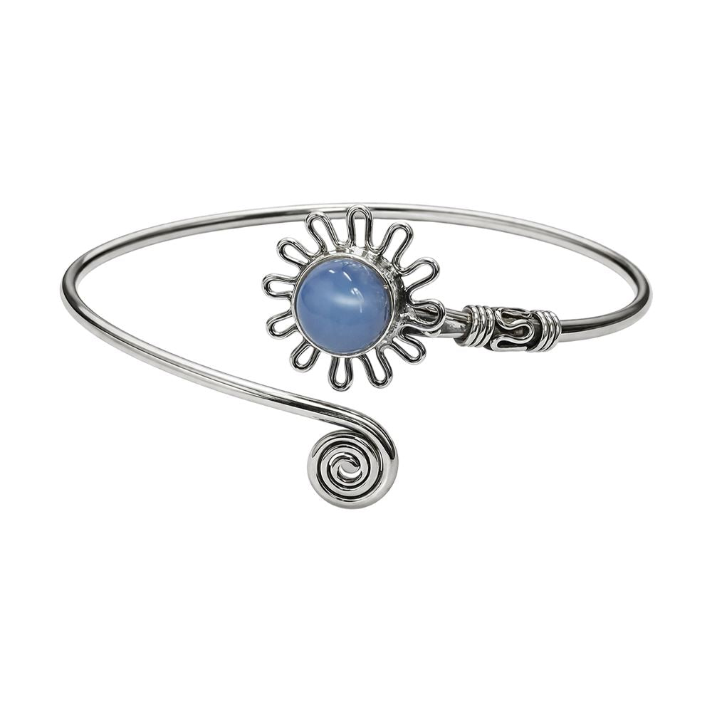 Silver Plated Adjustable Daisy Spiral Cuff Bangle - image 11