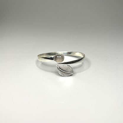 Silver-Plated Adjustable Leaf Cuff Bangle - image 4