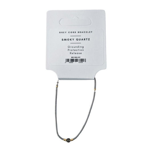 Smoky Quartz Cord Bracelet, Grey