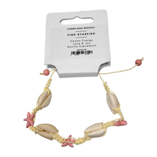 Cowrie Shell & Pink Starfish Bracelet