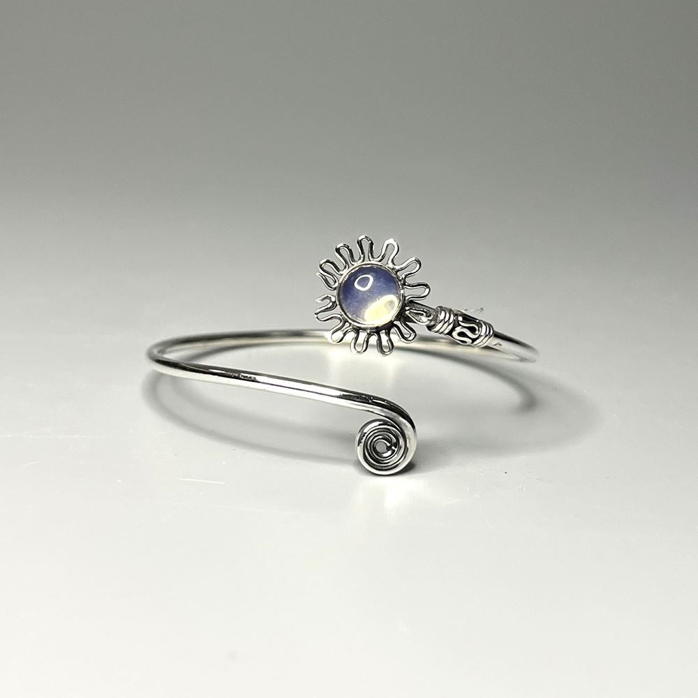 Silver Plated Adjustable Daisy Spiral Cuff Bangle - image 13