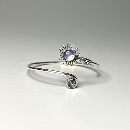 Silver Plated Adjustable Daisy Spiral Cuff Bangle - image 13