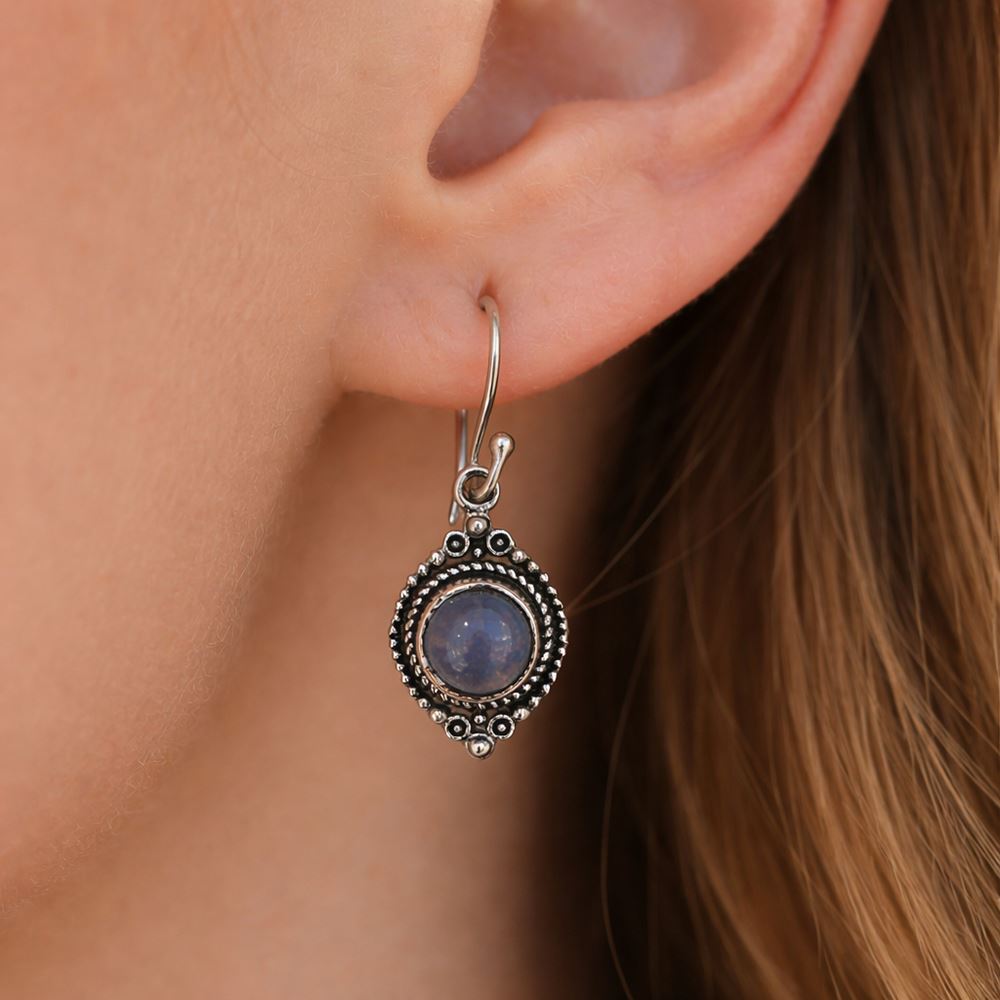 Silver-Plated Hanging Earwire Earrings (#06), 1.5x1cm