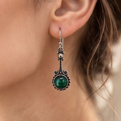 Silver-Plated Hanging Earwire Earrings (#03), 3x1cm