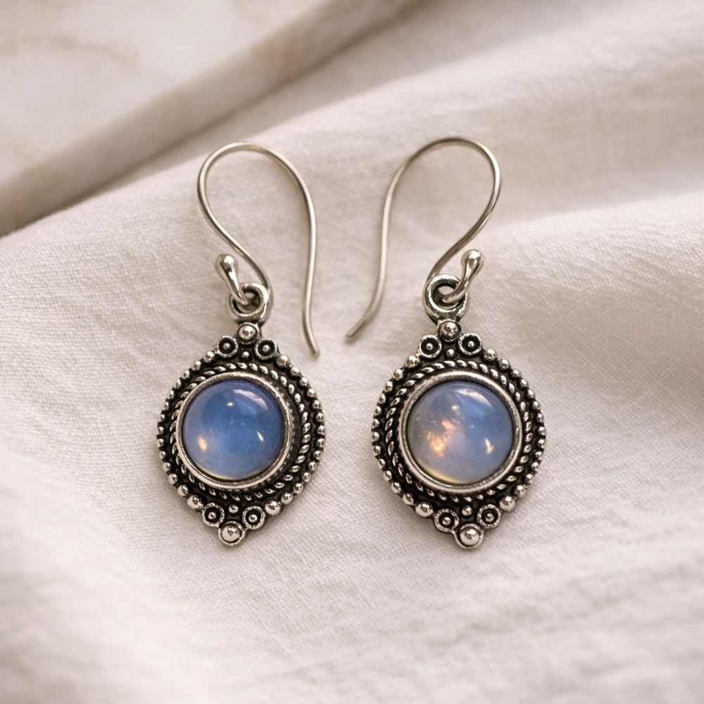 Silver-Plated Hanging Earwire Earrings (#06), 1.5x1cm