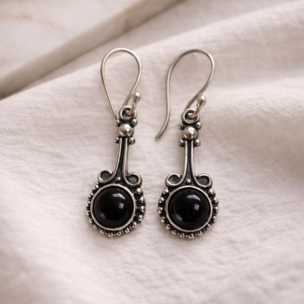 Silver-Plated Hanging Earwire Earrings (#03), 3x1cm