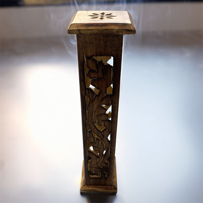 Mango Wood Incense Holder, 30x7x7cm, Tower Style