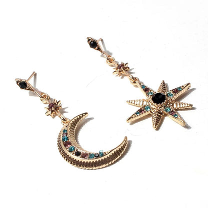Star & Moon Drop Earrings