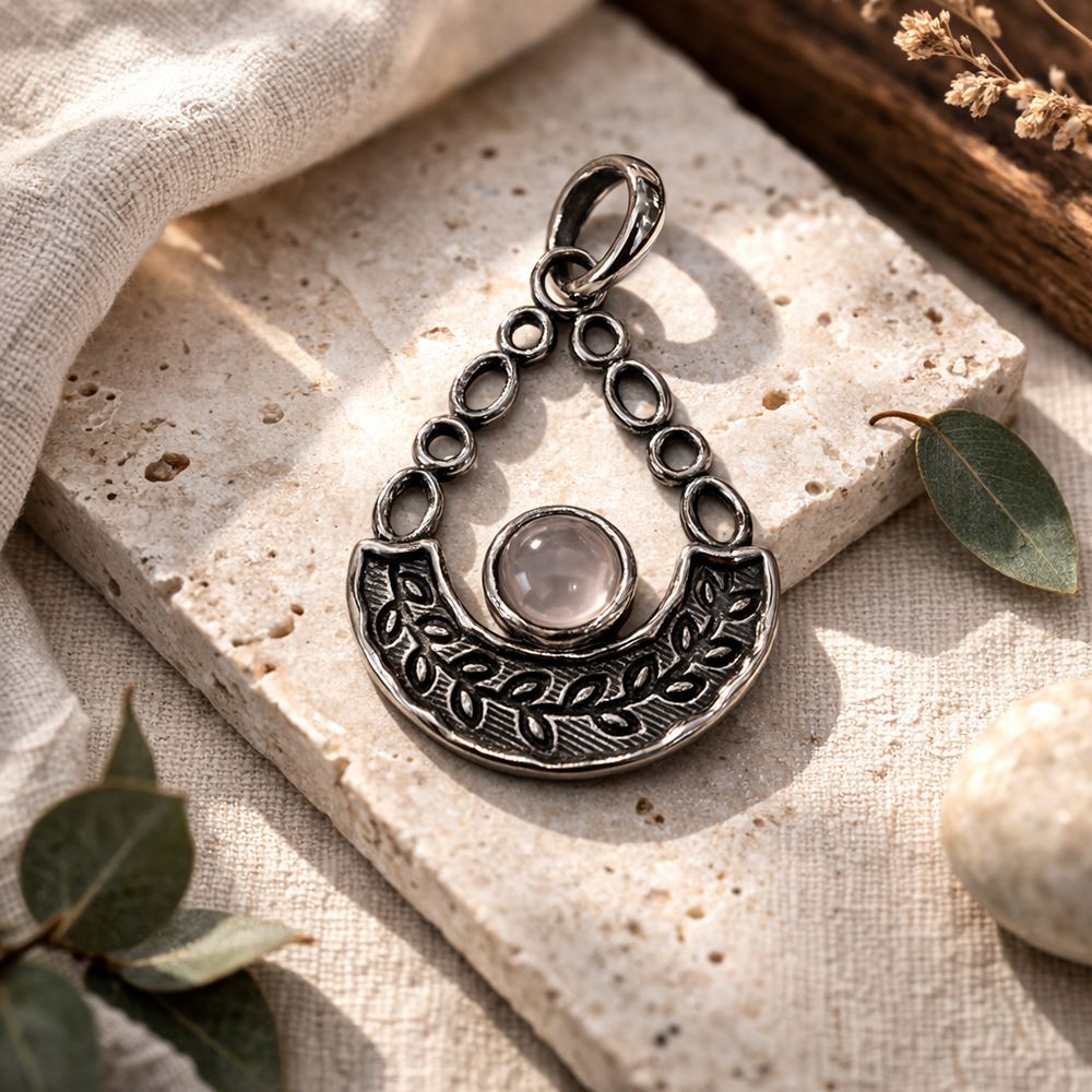 Silver-Plated Pendant (without Chain) (#09), 3x2cm