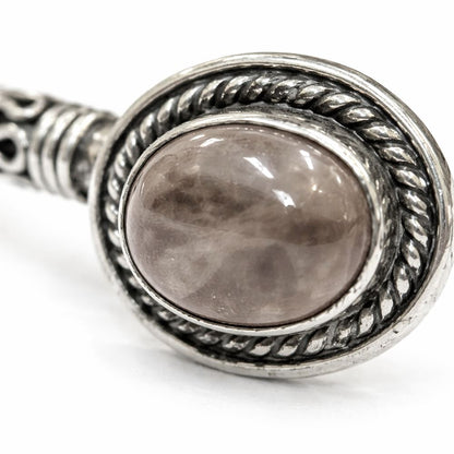 Silver-Plated Adjustable Boho Oval Cuff Bangle - image 10