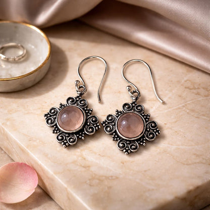 Silver-Plated Hanging Earwire Earrings (#04), 1x1cm