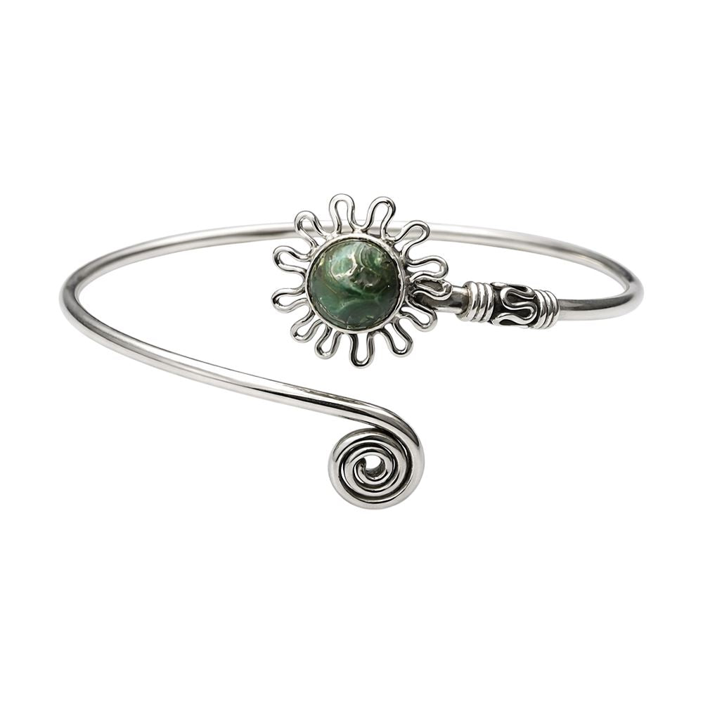 Silver Plated Adjustable Daisy Spiral Cuff Bangle - Wholesale UK - Global 1st