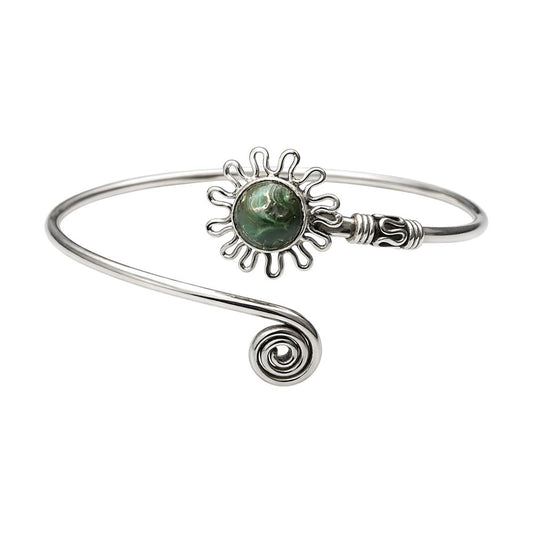 Silver Plated Adjustable Daisy Spiral Cuff Bangle - Wholesale UK - Global 1st