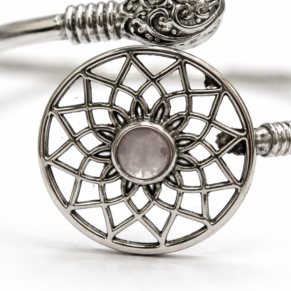 Silver-Plated Adjustable Dreamcatcher Cuff Bangle - image 12