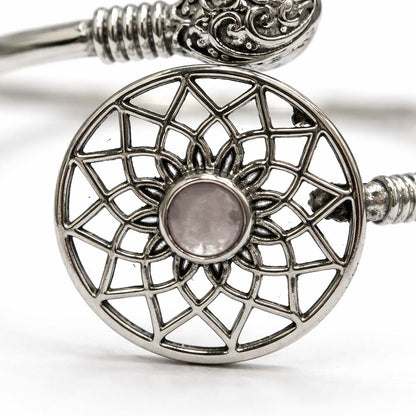 Silver-Plated Adjustable Dreamcatcher Cuff Bangle - image 12