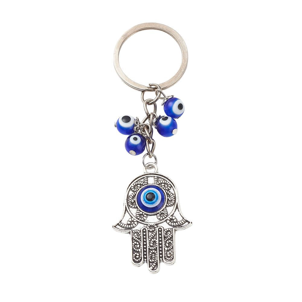 Evil Eye Hamsa Hand Keychain