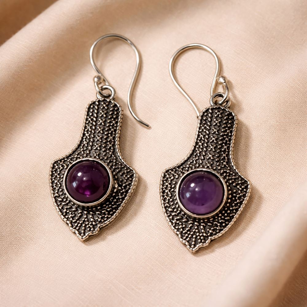 Silver-Plated Hanging Earwire Earrings (#07), 3x1.5cm