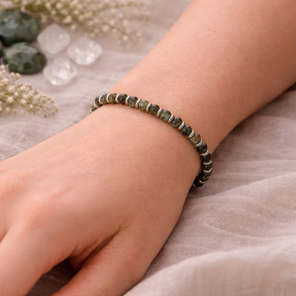 Silver Plated Stretch Bracelet with Gemstones - image 13