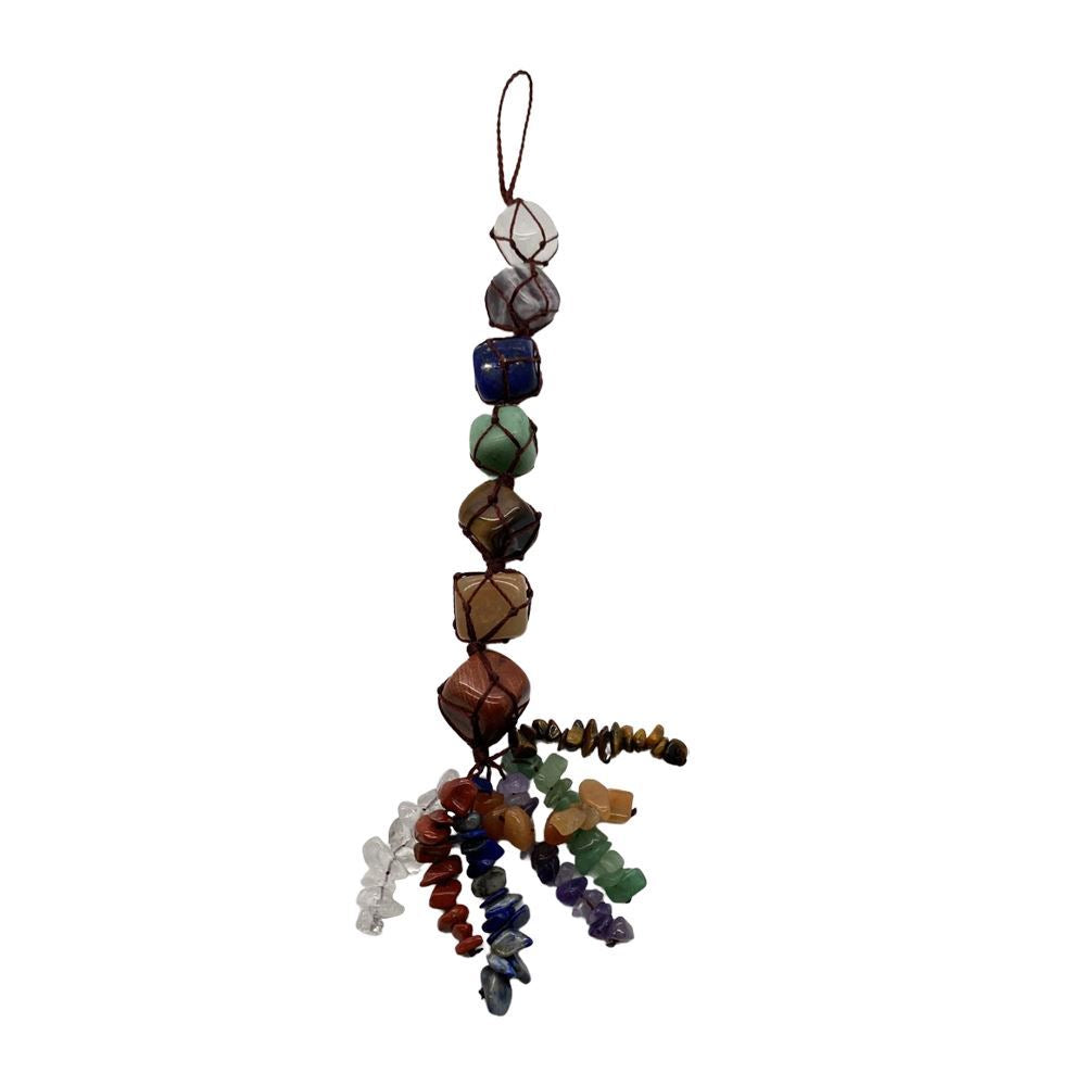 Chakra Jewelry, Mixed Stone Car Hanging Decoration, with Nylon Cord