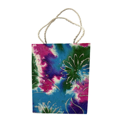 Mulberry Paper Gift Bag, Assorted Coloured Flower, 15x19x5.5cm, Single