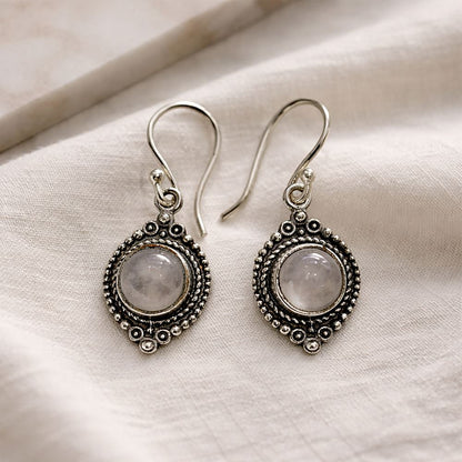 Silver-Plated Hanging Earwire Earrings (#06), 1.5x1cm