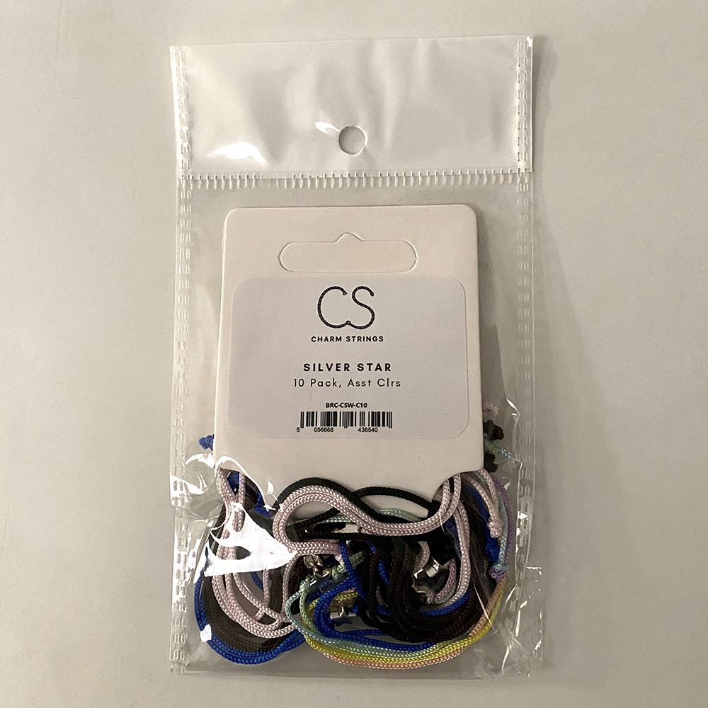 Charm Strings, Pack of 10, Assorted Colours