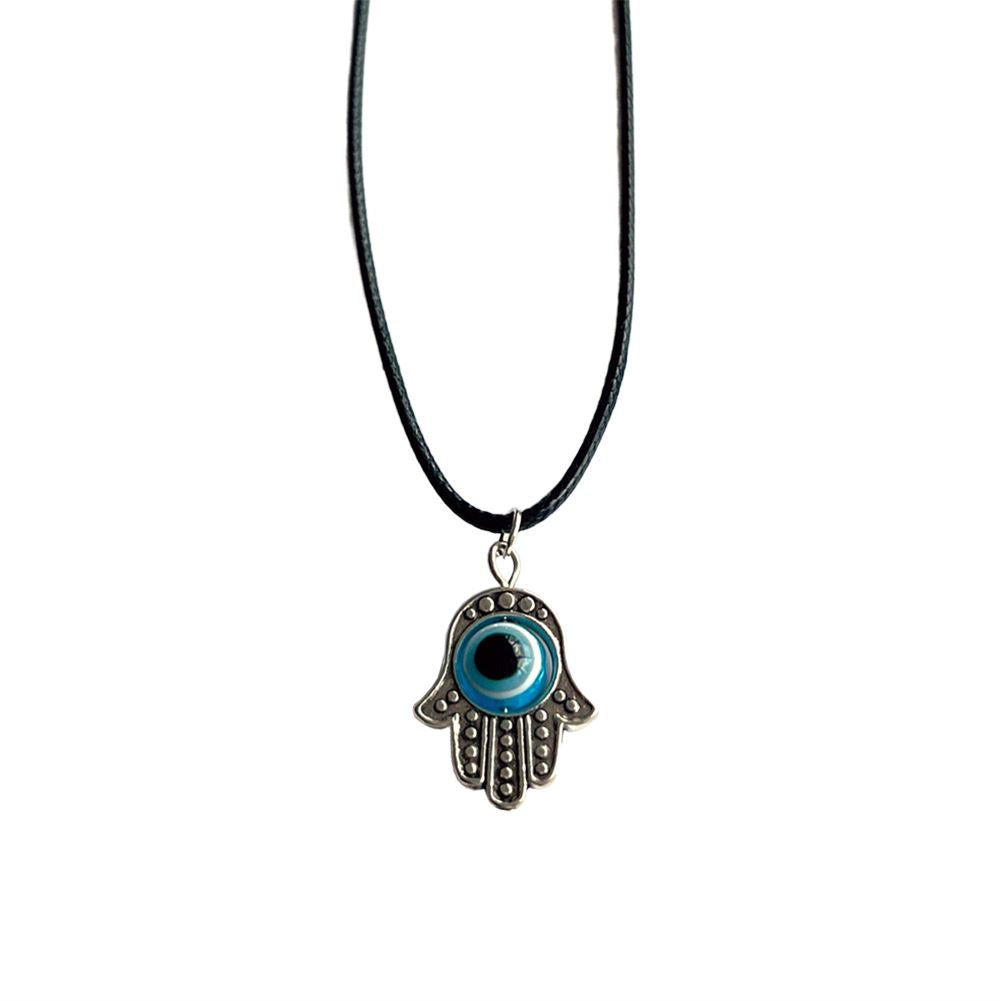 Hamsa Hand Spinning Evil Eye Pendant, Black Cord - image 11