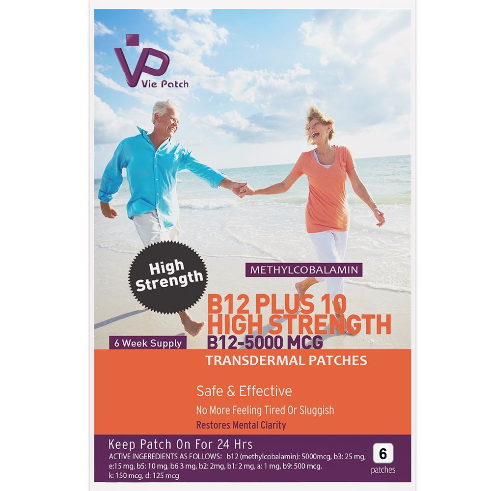 Vie Healthcare Vitamin B12 Plus 10 High Strength Transdermal Patches, 6 Transdermal Patches