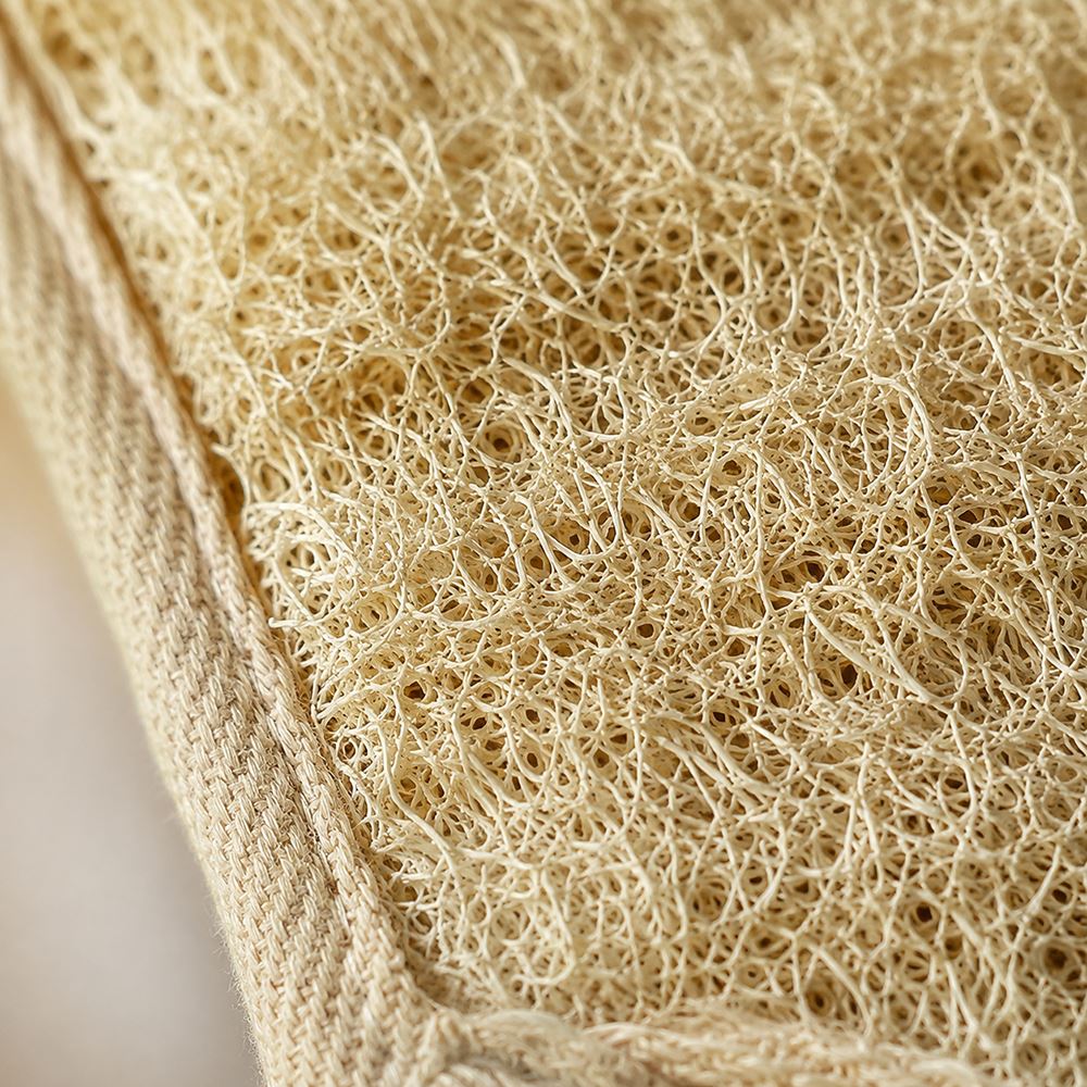 Natural Loofah Rectangular Pouch Mitt, 14x10cm