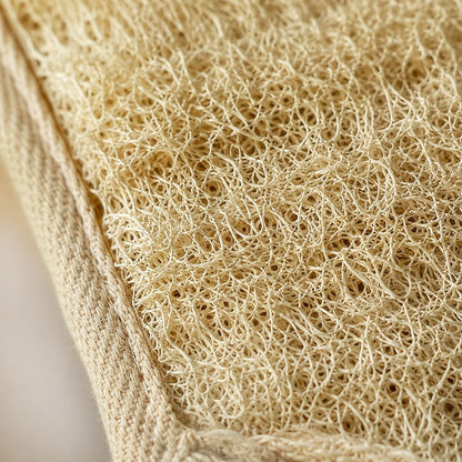Natural Loofah Rectangular Pouch Mitt, 14x10cm