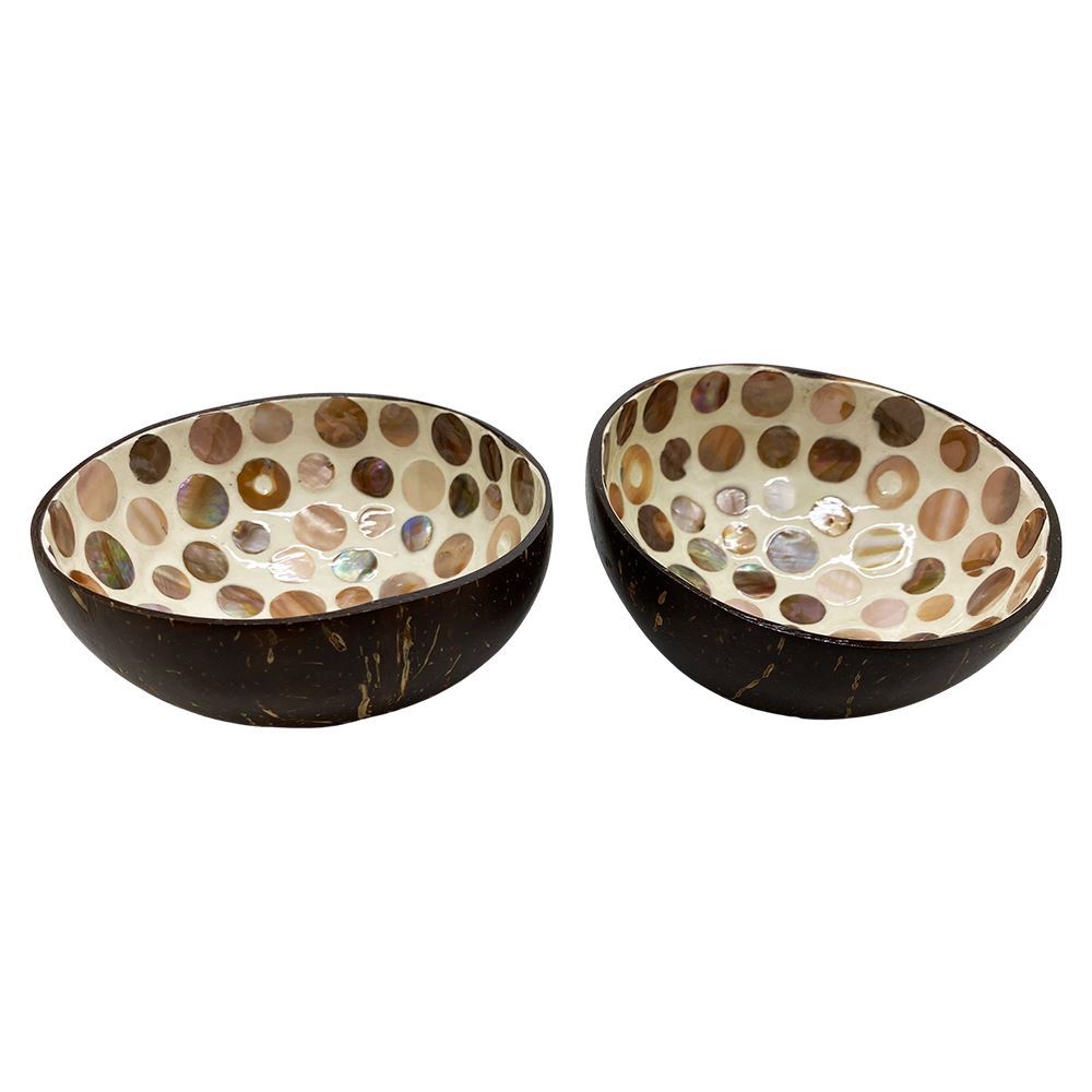 Hand-Painted Coconut Bowls, Lacquered, Set of 2 - image 27