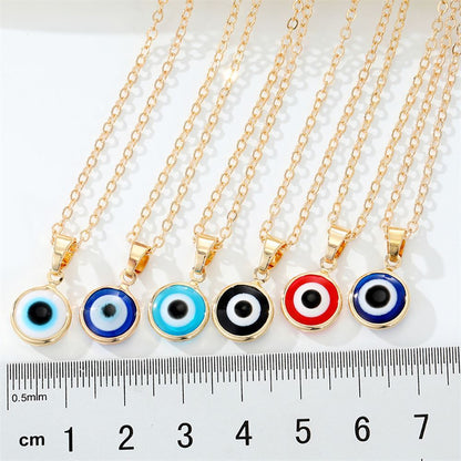 Evil Eye Pendant With Gold Chain, Coloured Collection