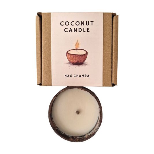 Mini Coconut Shell Candle, Nag Champa
