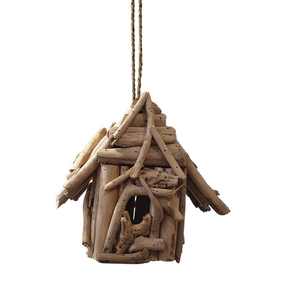 Bird Feeder/House, Driftwood, Square, Approx 35cm Hanging Height