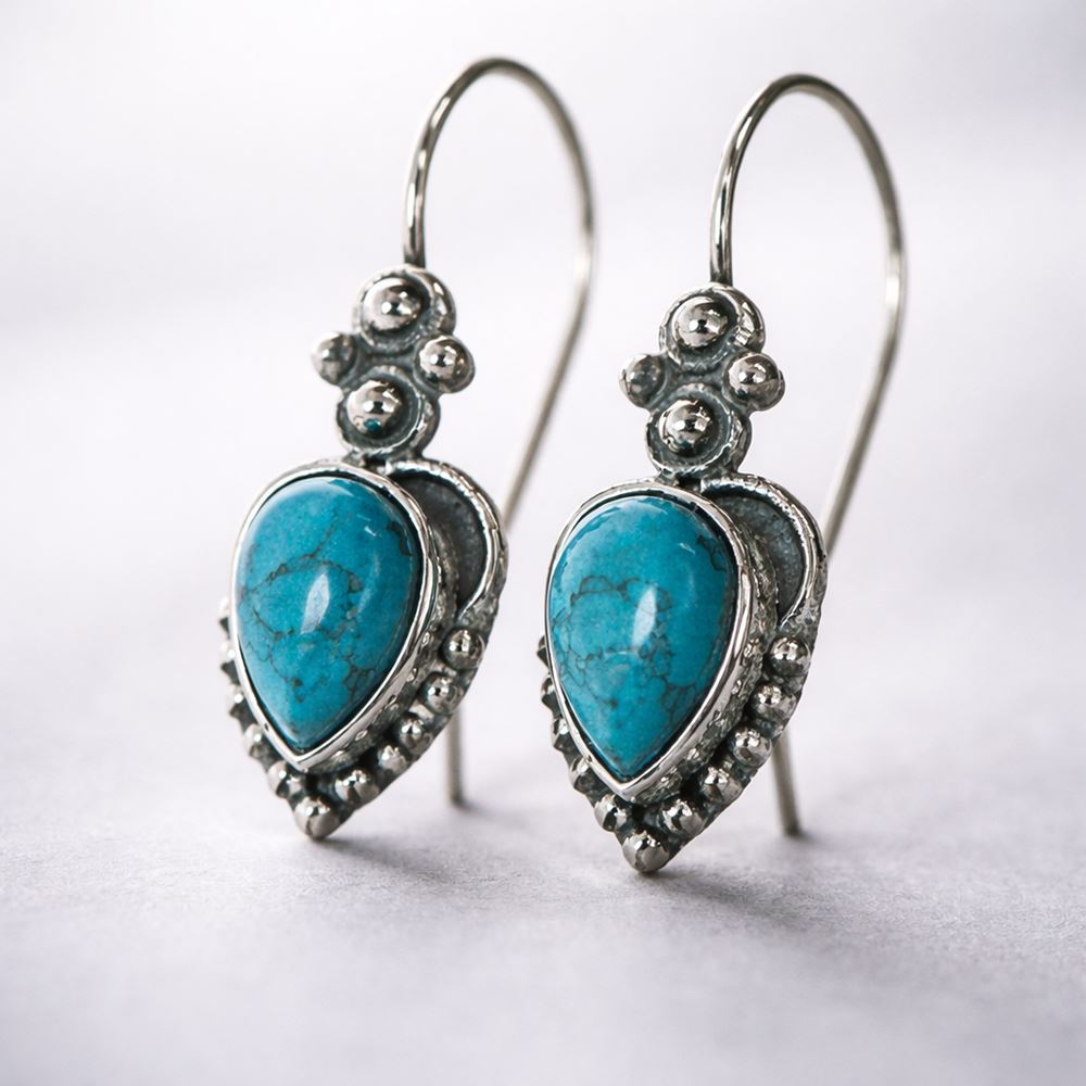 Silver-Plated Hanging Earwire Earrings (#05), 2x1cm