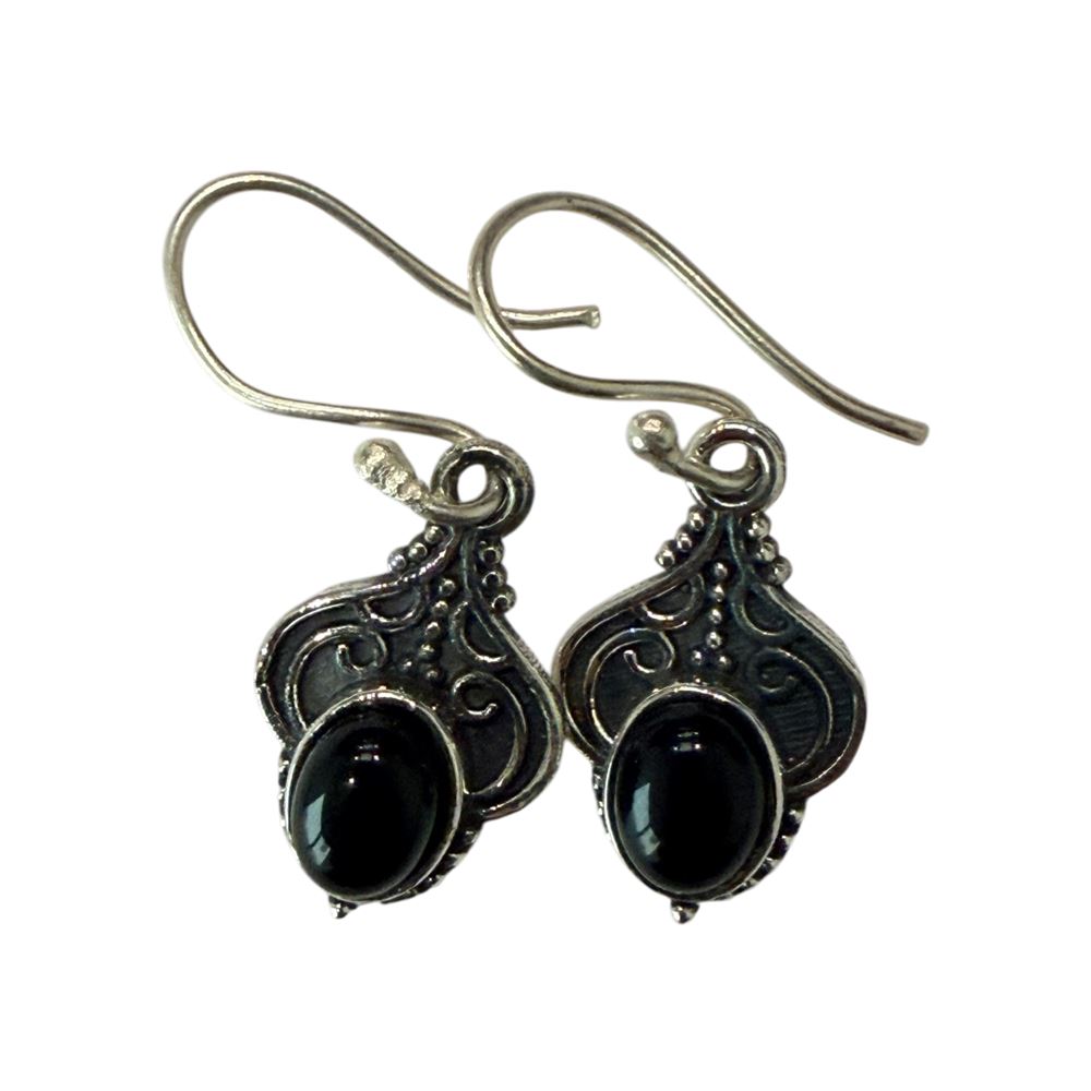 Silver-Plated Hanging Earwire Earrings (#02), 2x1cm