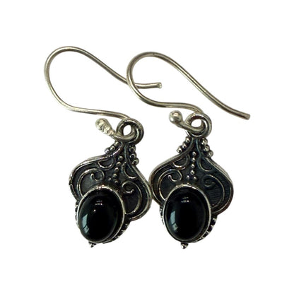 Silver-Plated Hanging Earwire Earrings (#02), 2x1cm