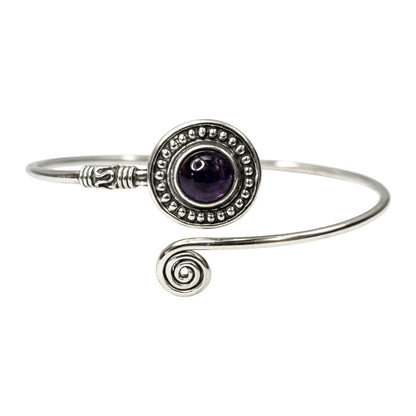 Silver-Plated Adjustable Boho Spiral Cuff Bangle - image 18