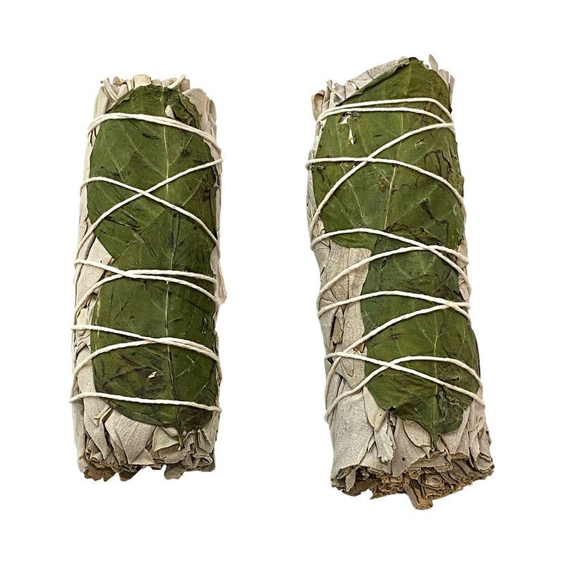 Smudge Sticks, White Sage and Basil 4", Pack of 2