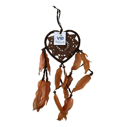 Heart Dream Catcher, 12cm, Brown