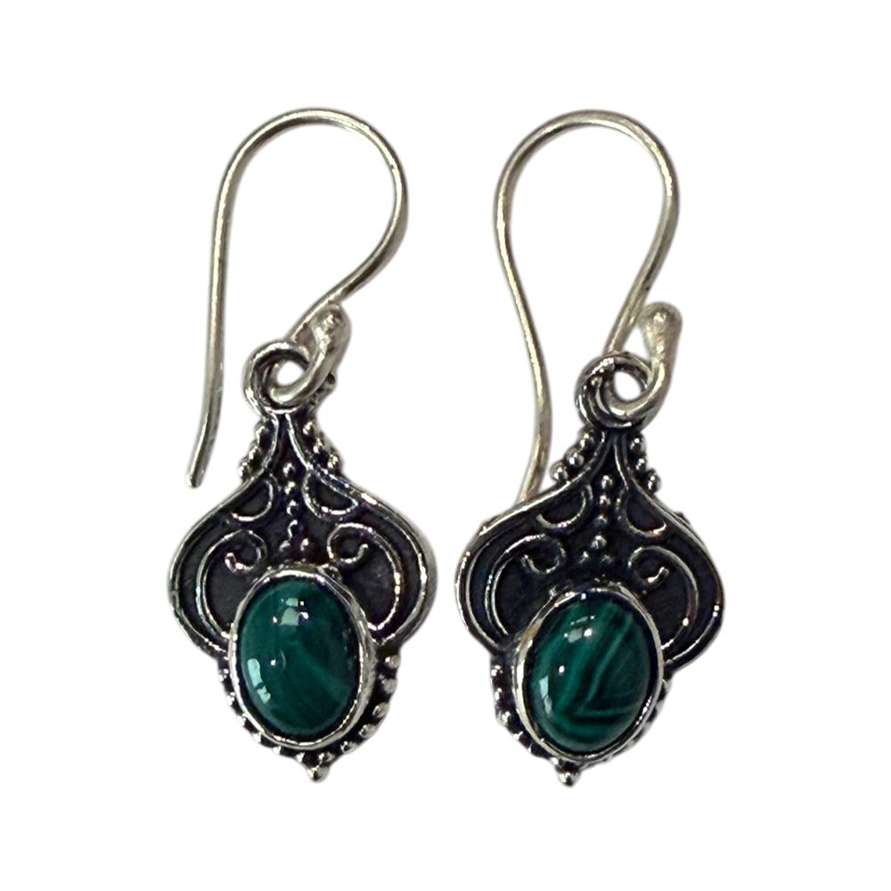 Silver-Plated Hanging Earwire Earrings (#02), 2x1cm