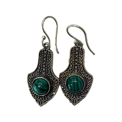 Silver-Plated Hanging Earwire Earrings (#07), 3x1.5cm