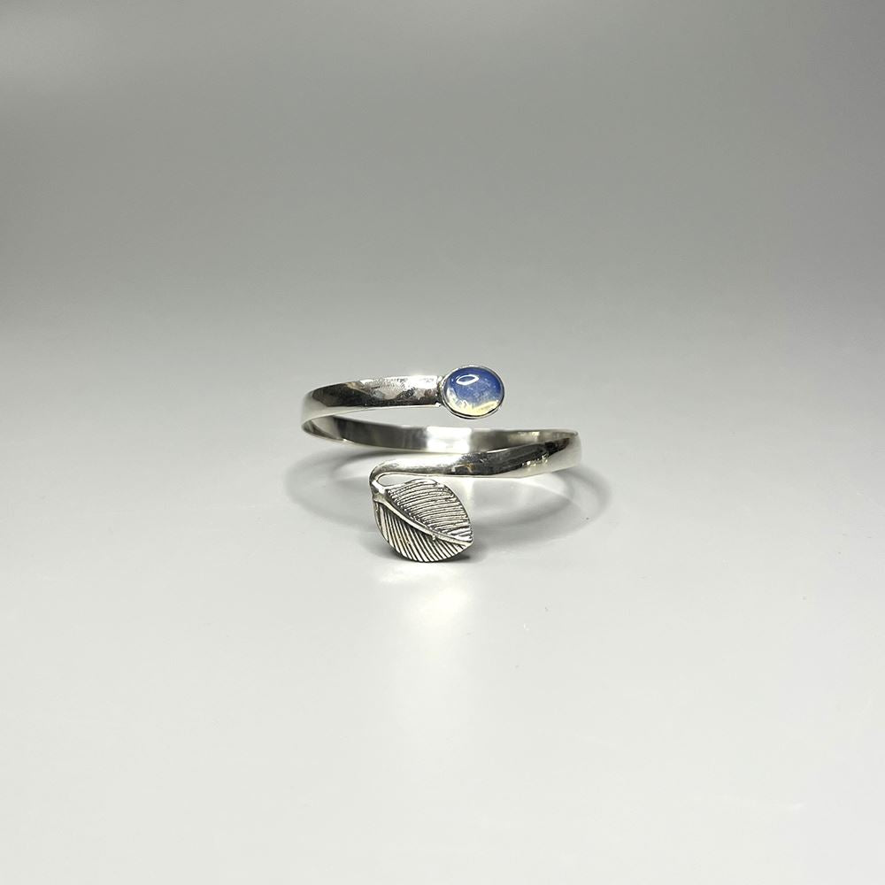 Silver-Plated Adjustable Leaf Cuff Bangle - image 8