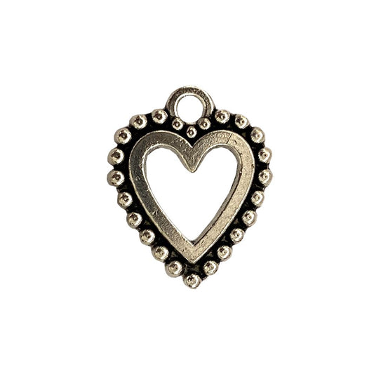Alloy Charm, Heart, Approx. 1.5x1cm, Single