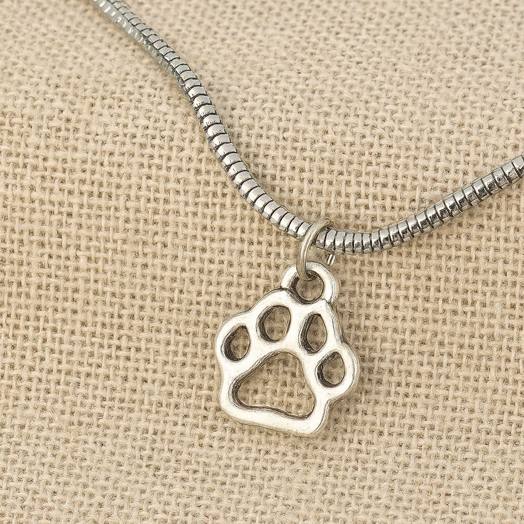 Alloy Charm, Paw Print, Antique Silver, Approx. 1.3x1.1cm, Pack of 50