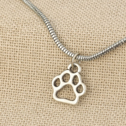 Alloy Charm, Paw Print, Antique Silver, Approx. 1.3x1.1cm, Pack of 50