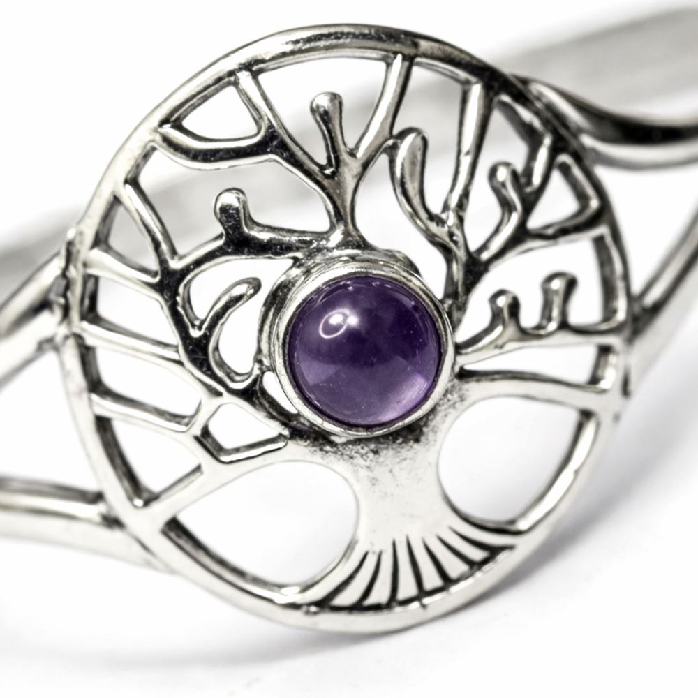 Silver-Plated Adjustable Tree of Life Cuff Bangle - image 13