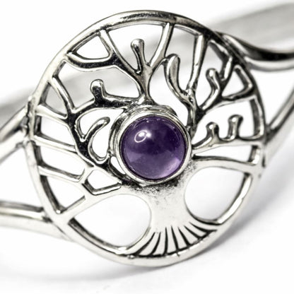 Silver-Plated Adjustable Tree of Life Cuff Bangle - image 13